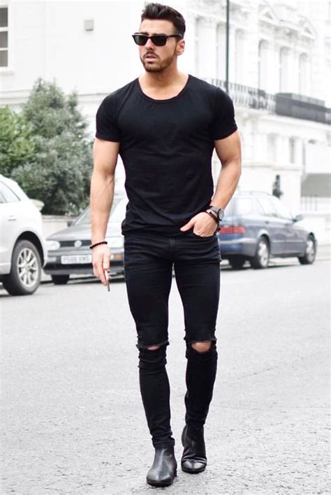 black skinny jeans and ysl boots men lookbook|10 Stylish Chelsea Boots & Jeans Outfits for Men .